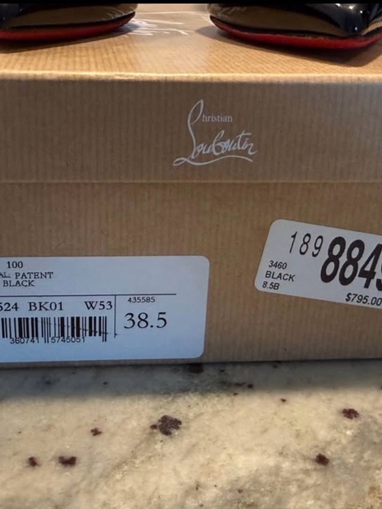 Christian Louboutin Black Patent Pumps with Red Soles (Box Included)
